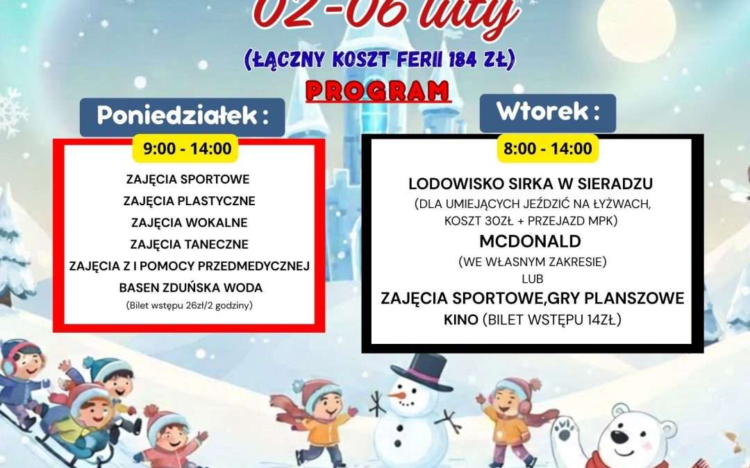 Ferie 2026 – program