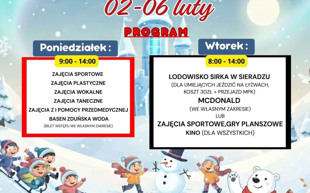 Ferie 2026 – program