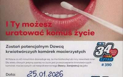 Podczas 34 Finału WOŚP  zapraszamy do DKMS.